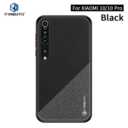 For Xiaomi 10 / 10pro PINWUYO Rong Series  Shockproof PC + TPU+ Chemical Fiber Cloth Protective Cover(Black) - Xiaomi Cases by PINWUYO | Online Shopping UK | buy2fix