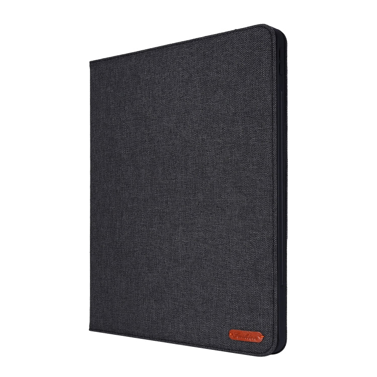 For iPad Pro 12.9(2020) Horizontal Flip TPU + Fabric PU Leather Protective Case with Name Card Clip(Black) - iPad Pro 12.9 (2018) Cases by buy2fix | Online Shopping UK | buy2fix