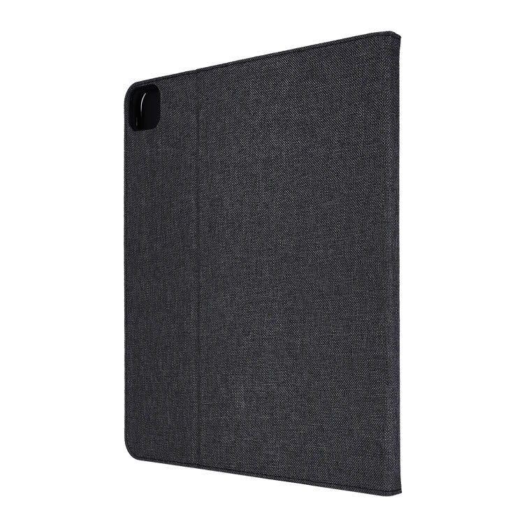 For iPad Pro 12.9(2020) Horizontal Flip TPU + Fabric PU Leather Protective Case with Name Card Clip(Black) - iPad Pro 12.9 (2018) Cases by buy2fix | Online Shopping UK | buy2fix