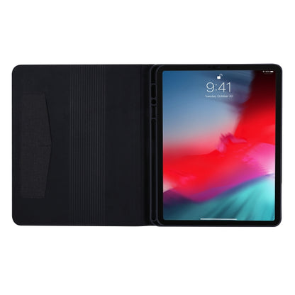 For iPad Pro 12.9(2020) Horizontal Flip TPU + Fabric PU Leather Protective Case with Name Card Clip(Black) - iPad Pro 12.9 (2018) Cases by buy2fix | Online Shopping UK | buy2fix