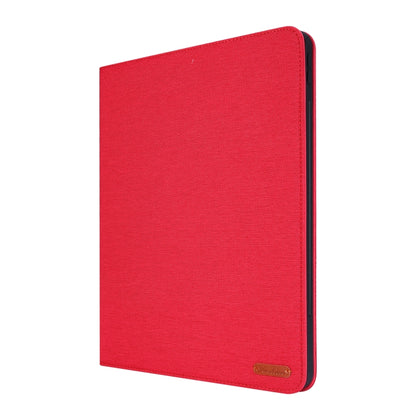 For iPad Pro 12.9(2020) Horizontal Flip TPU + Fabric PU Leather Protective Case with Name Card Clip(Red) - iPad Pro 12.9 (2018) Cases by buy2fix | Online Shopping UK | buy2fix