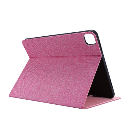 For iPad Pro 12.9(2020) Horizontal Flip TPU + Fabric PU Leather Protective Case with Name Card Clip(Red) - iPad Pro 12.9 (2018) Cases by buy2fix | Online Shopping UK | buy2fix