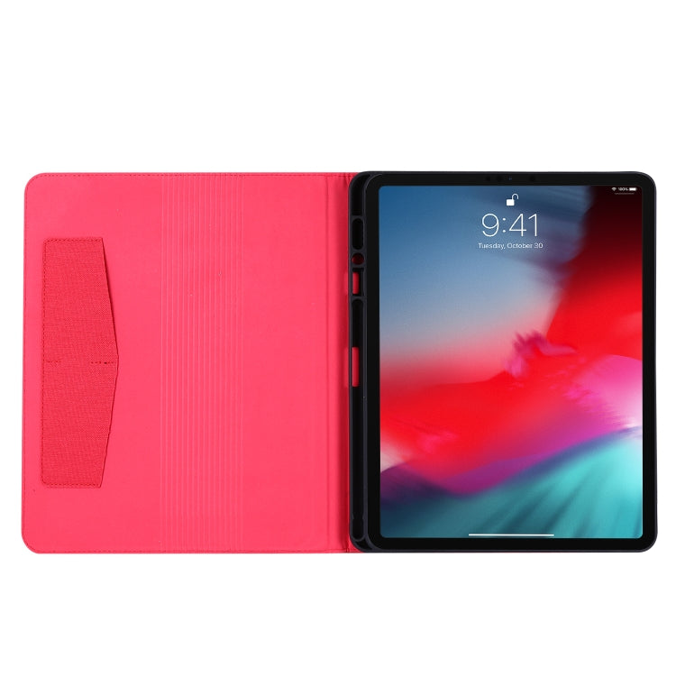 For iPad Pro 12.9(2020) Horizontal Flip TPU + Fabric PU Leather Protective Case with Name Card Clip(Red) - iPad Pro 12.9 (2018) Cases by buy2fix | Online Shopping UK | buy2fix