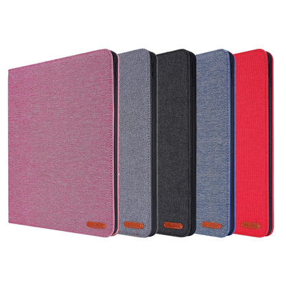 For iPad Pro 12.9(2020) Horizontal Flip TPU + Fabric PU Leather Protective Case with Name Card Clip(Red) - iPad Pro 12.9 (2018) Cases by buy2fix | Online Shopping UK | buy2fix