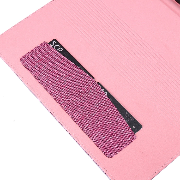 For iPad Pro 12.9(2020) Horizontal Flip TPU + Fabric PU Leather Protective Case with Name Card Clip(Rose Red) - iPad Pro 12.9 (2018) Cases by buy2fix | Online Shopping UK | buy2fix