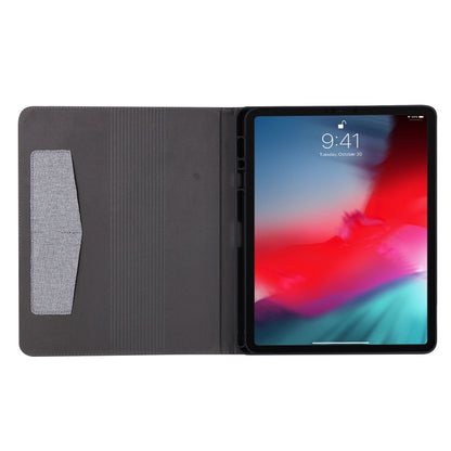 For iPad Pro 12.9(2020) Horizontal Flip TPU + Fabric PU Leather Protective Case with Name Card Clip(Gray) - iPad Pro 12.9 (2018) Cases by buy2fix | Online Shopping UK | buy2fix