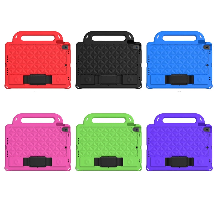 Diamond Texture Design EVA Children Shockproof Protective Case with Strap For iPad 10.2 2021 / 2020 / 2019 / Pro 10.5(Red+Black) - iPad 10.2 Cases by buy2fix | Online Shopping UK | buy2fix