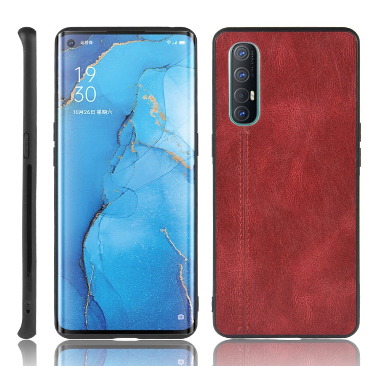 For Oppo Find X2 Neo Shockproof Sewing Cow Pattern Skin PC + PU + TPU Case(Red) by buy2fix