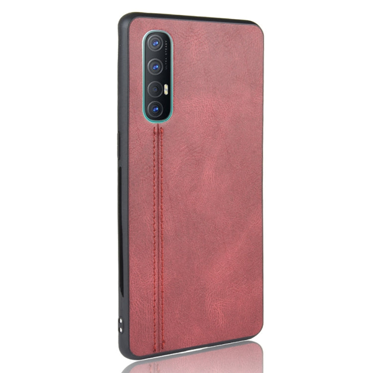 For Oppo Find X2 Neo Shockproof Sewing Cow Pattern Skin PC + PU + TPU Case(Red) by buy2fix