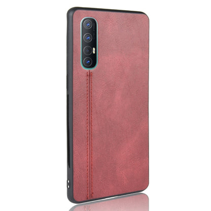 For Oppo Find X2 Neo Shockproof Sewing Cow Pattern Skin PC + PU + TPU Case(Red) by buy2fix