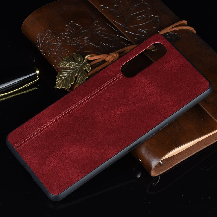 For Oppo Find X2 Neo Shockproof Sewing Cow Pattern Skin PC + PU + TPU Case(Red) by buy2fix