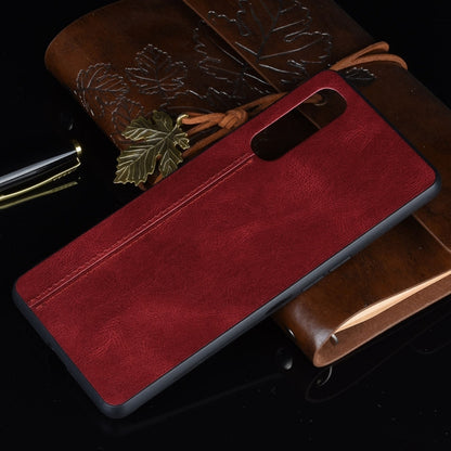 For Oppo Find X2 Neo Shockproof Sewing Cow Pattern Skin PC + PU + TPU Case(Red) by buy2fix