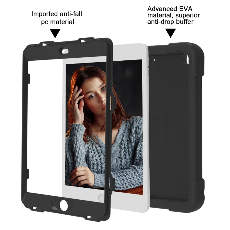 For iPad 10.2 PC + Silicone Shockproof Combination Case with 360 Degree Rotating Holder & Handle(Black) - iPad 10.2 Cases by buy2fix | Online Shopping UK | buy2fix