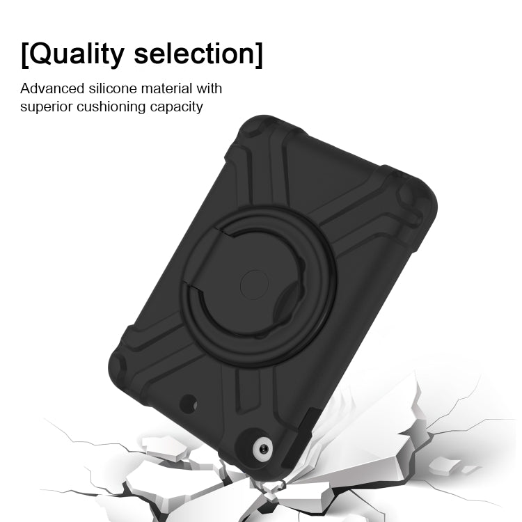 For iPad 10.2 PC + Silicone Shockproof Combination Case with 360 Degree Rotating Holder & Handle(Black) - iPad 10.2 Cases by buy2fix | Online Shopping UK | buy2fix
