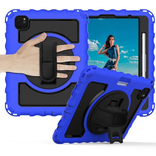 For iPad Pro 11 (2020) PC + Silicone Shockproof Combination Tablet Case with 360 Degree Rotating Holder & Handle(Blue) - iPad Pro 11 (2020) Cases by buy2fix | Online Shopping UK | buy2fix