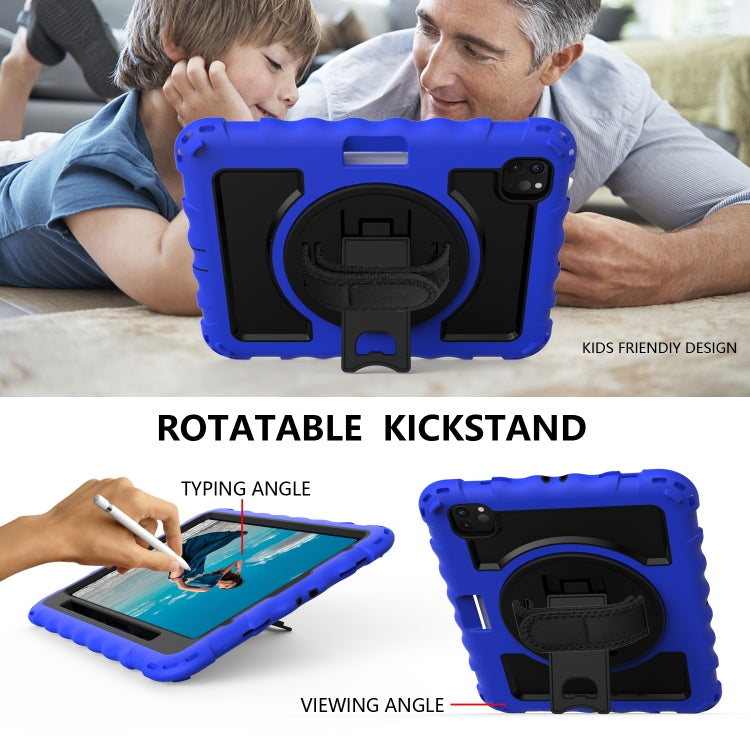 For iPad Pro 11 (2020) PC + Silicone Shockproof Combination Tablet Case with 360 Degree Rotating Holder & Handle(Blue) - iPad Pro 11 (2020) Cases by buy2fix | Online Shopping UK | buy2fix