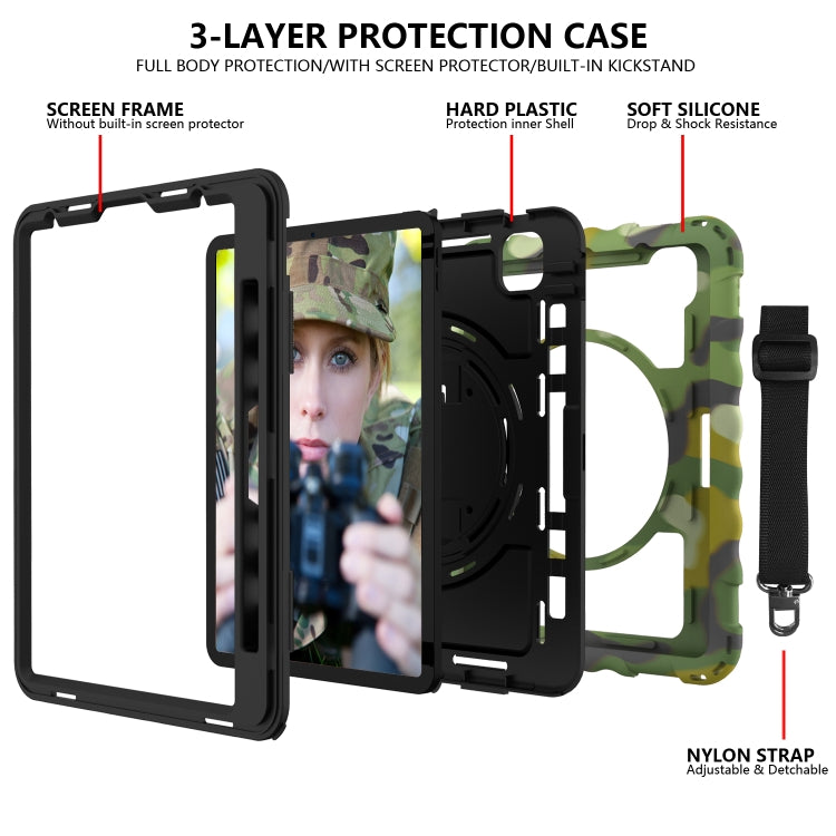 For iPad Pro 11 (2020) PC + Silicone Shockproof Combination Tablet Case with 360 Degree Rotating Holder & Handle(Camouflage) - iPad Pro 11 (2020) Cases by buy2fix | Online Shopping UK | buy2fix