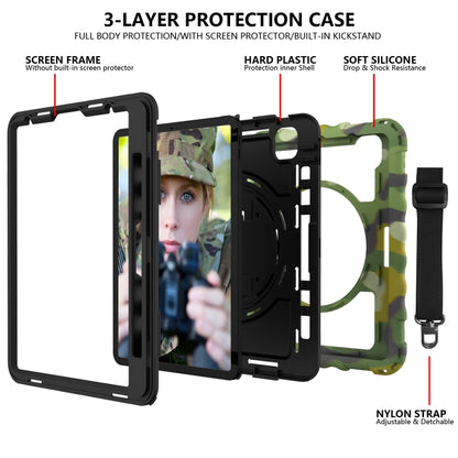 For iPad Pro 11 (2020) PC + Silicone Shockproof Combination Tablet Case with 360 Degree Rotating Holder & Handle(Camouflage) - iPad Pro 11 (2020) Cases by buy2fix | Online Shopping UK | buy2fix