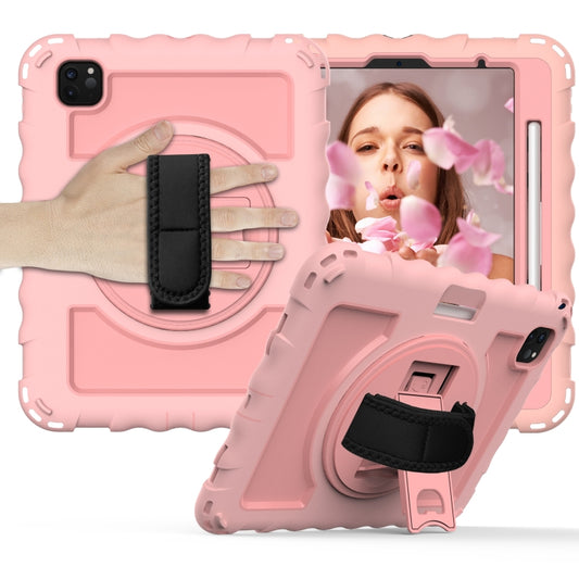 For iPad Pro 11 (2020) PC + Silicone Shockproof Combination Tablet Case with 360 Degree Rotating Holder & Handle(Rose Gold) - iPad Pro 11 (2020) Cases by buy2fix | Online Shopping UK | buy2fix