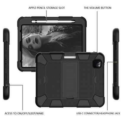 For iPad Pro 11 (2020) Shockproof Two-Color Silicone Protection Tablet Case with Holder & Pen Slot(Black) - iPad Pro 11 (2020) Cases by buy2fix | Online Shopping UK | buy2fix