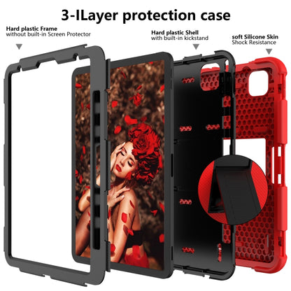 For iPad Pro 11 (2020) Shockproof Two-Color Silicone Protection Tablet Case with Holder & Pen Slot(Red+Black) - iPad Pro 11 (2020) Cases by buy2fix | Online Shopping UK | buy2fix