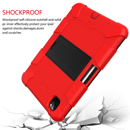 For iPad Pro 11 (2020) Shockproof Two-Color Silicone Protection Tablet Case with Holder & Pen Slot(Red+Black) - iPad Pro 11 (2020) Cases by buy2fix | Online Shopping UK | buy2fix