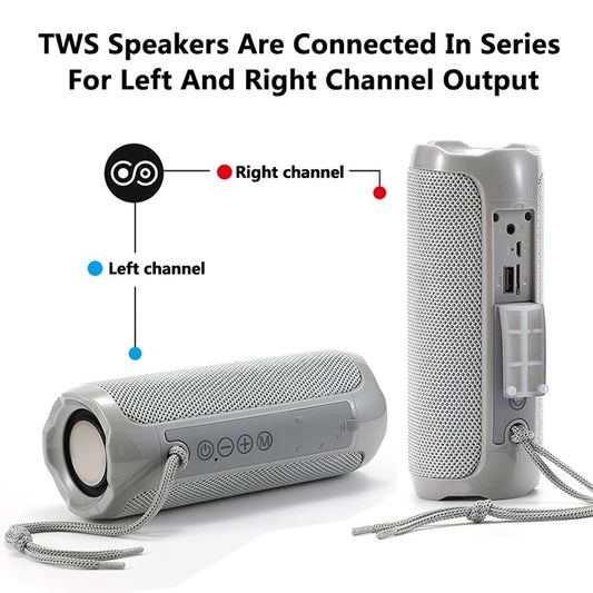 T&G TG191 10W Waterproof Bluetooth Speaker Stereo Double Diaphragm Subwoofer Portable Audio FM Radio(Black) - Waterproof Speaker by T&G | Online Shopping UK | buy2fix