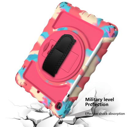 For iPad 9.7 (2018) & (2017) 360 Degree Rotation PC + Silicone Shockproof Combination Case with Holder & Hand Grip Strap & Neck Strap(Colorful+Hot Pink) - iPad 9.7 (2018) & (2017) Cases by buy2fix | Online Shopping UK | buy2fix