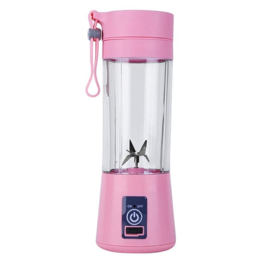 USB Rechargeable Electric Automatic Vegetable Fruit Citrus Orange Juice Maker Cup Mixer Bottle (380ML)(6 Blades Pink) - Electric juicers by buy2fix | Online Shopping UK | buy2fix