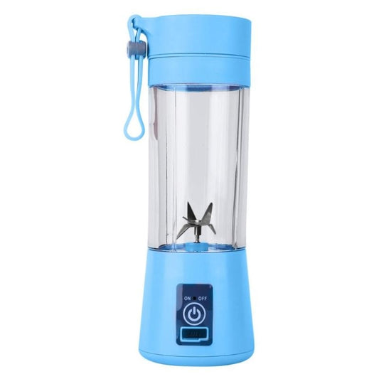 USB Rechargeable Electric Automatic Vegetable Fruit Citrus Orange Juice Maker Cup Mixer Bottle (380ML)(6 Blades Blue) - Electric juicers by buy2fix | Online Shopping UK | buy2fix
