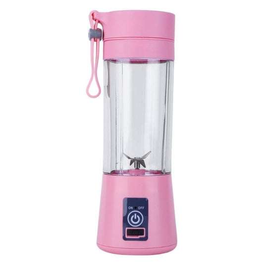 USB Rechargeable Electric Automatic Vegetable Fruit Citrus Orange Juice Maker Cup Mixer Bottle (380ML)(4 Blades Pink) - Electric juicers by buy2fix | Online Shopping UK | buy2fix
