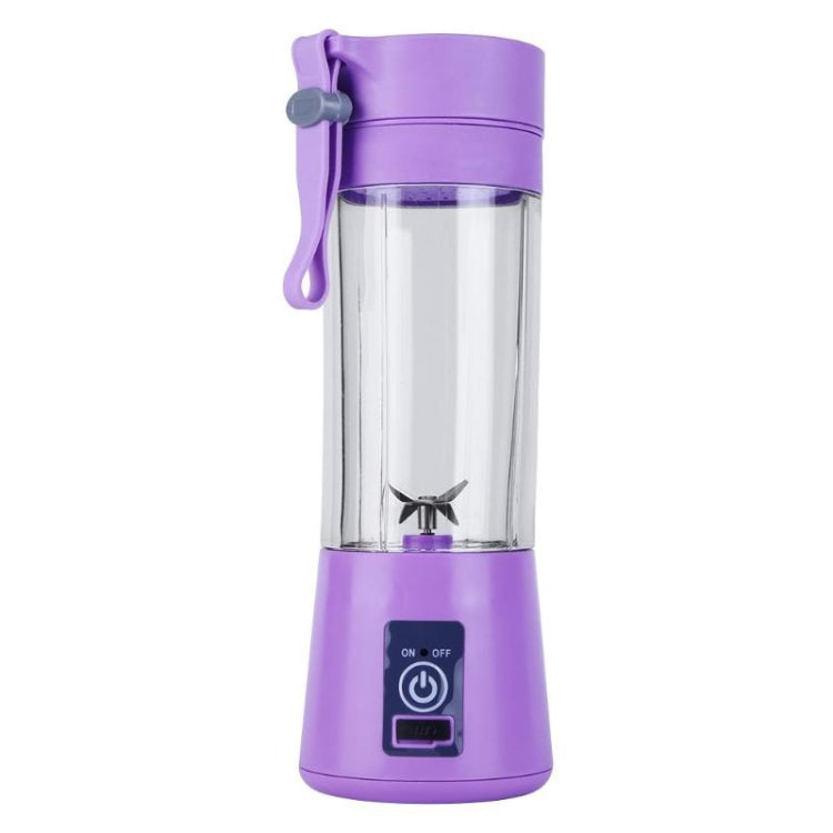 USB Rechargeable Electric Automatic Vegetable Fruit Citrus Orange Juice Maker Cup Mixer Bottle (380ML)(4 Blades Purple) - Electric juicers by buy2fix | Online Shopping UK | buy2fix