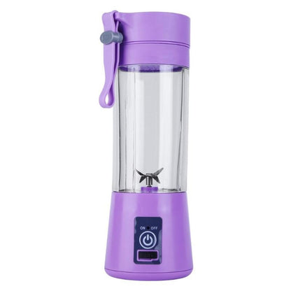 USB Rechargeable Electric Automatic Vegetable Fruit Citrus Orange Juice Maker Cup Mixer Bottle (380ML)(4 Blades Purple) - Electric juicers by buy2fix | Online Shopping UK | buy2fix