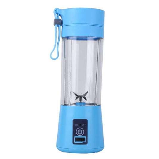 USB Rechargeable Electric Automatic Vegetable Fruit Citrus Orange Juice Maker Cup Mixer Bottle (380ML)(4 Blades Blue) - Electric juicers by buy2fix | Online Shopping UK | buy2fix