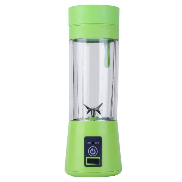 USB Rechargeable Electric Automatic Vegetable Fruit Citrus Orange Juice Maker Cup Mixer Bottle (380ML)(4 Blades Green) - Electric juicers by buy2fix | Online Shopping UK | buy2fix