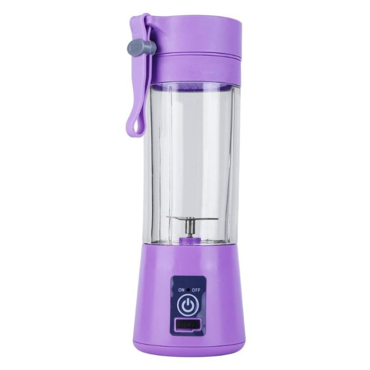 USB Rechargeable Electric Automatic Vegetable Fruit Citrus Orange Juice Maker Cup Mixer Bottle (380ML)(2 Blades Purple) - Electric juicers by buy2fix | Online Shopping UK | buy2fix