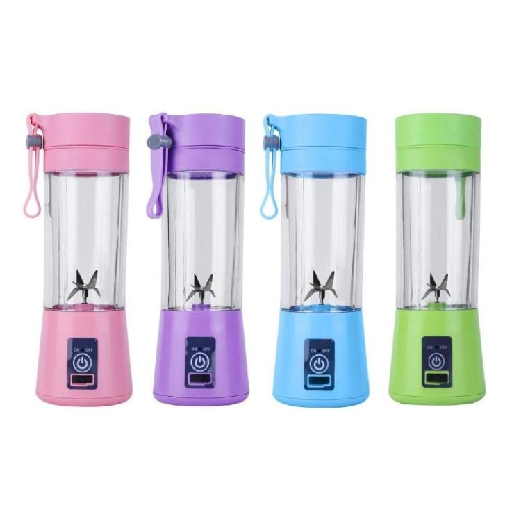 USB Rechargeable Electric Automatic Vegetable Fruit Citrus Orange Juice Maker Cup Mixer Bottle (380ML)(2 Blades Purple) - Electric juicers by buy2fix | Online Shopping UK | buy2fix