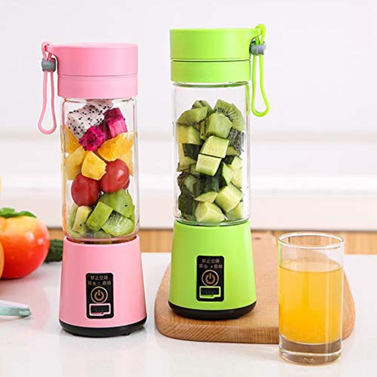 USB Rechargeable Electric Automatic Vegetable Fruit Citrus Orange Juice Maker Cup Mixer Bottle (380ML)(2 Blades Purple) - Electric juicers by buy2fix | Online Shopping UK | buy2fix