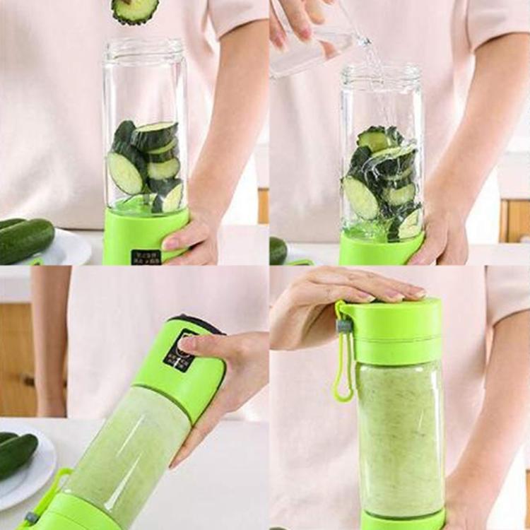 USB Rechargeable Electric Automatic Vegetable Fruit Citrus Orange Juice Maker Cup Mixer Bottle (380ML)(2 Blades Purple) - Electric juicers by buy2fix | Online Shopping UK | buy2fix