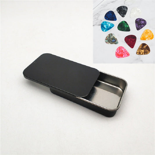 2 PCS Slide Sliding Iron Box Guitar Picks Music Equipment Accessories Storage Box, Specification:15 × 50 × 80 mm(Black) - String Instrument Accessories by buy2fix | Online Shopping UK | buy2fix