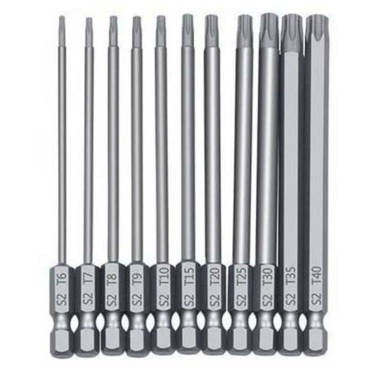 11pcs / Set 100mm Plum Blossom Hollow Bit Multifunctional Peeling Bit Set - Screwdriver Tools by buy2fix | Online Shopping UK | buy2fix