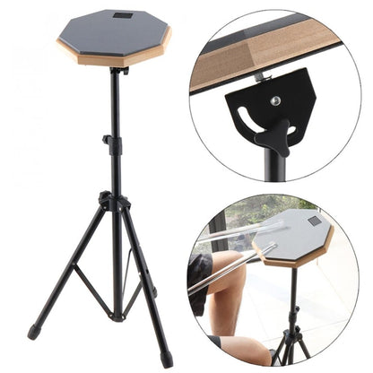 8 Inch Rubber Wooden Dumb Drum Practice Training Drum Pad with Stand(Gray) - Percussion Accessories by buy2fix | Online Shopping UK | buy2fix
