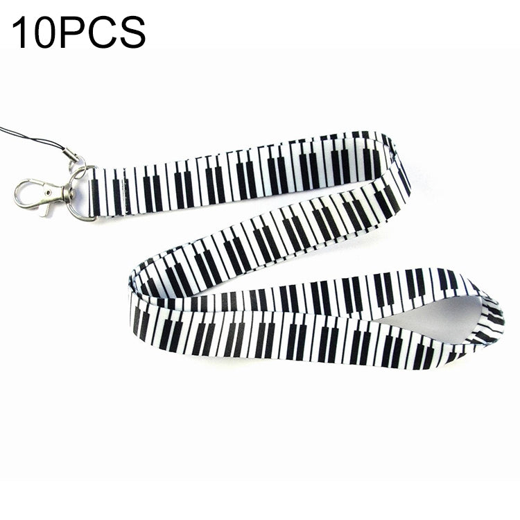 10 PCS Neck Lanyard for Label / ID / Badge / Mobile Phones, Size: 50 x 2cm, Style:Piano - Lanyards & Wrist Straps by buy2fix | Online Shopping UK | buy2fix