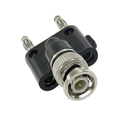 5pcs BNC Male to Dual 4mm Banana Female Plug Stackable Type Binding Male Connector(Black) by buy2fix