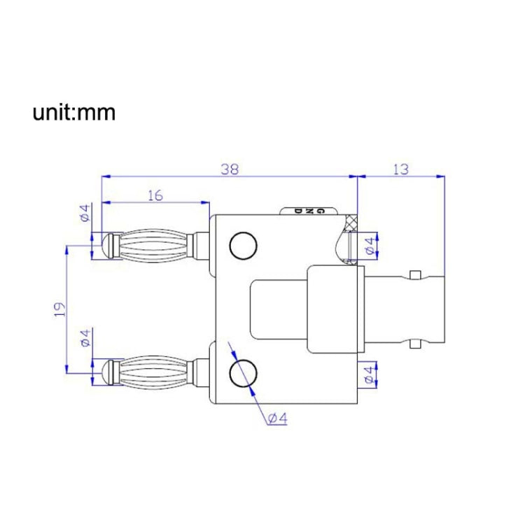 5pcs BNC Female To Dual Banana Plug Adapter Binding Male Connector(Black) by buy2fix