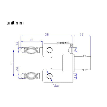 5pcs BNC Female To Dual Banana Plug Adapter Binding Male Connector(Black) by buy2fix