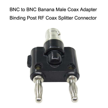 5pcs BNC Female To Dual Banana Plug Adapter Binding Male Connector(Black) by buy2fix