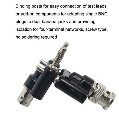 5pcs BNC Female To Dual Banana Plug Adapter Binding Male Connector(Black) by buy2fix