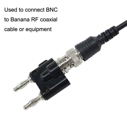 5pcs BNC Female To Dual Banana Plug Adapter Binding Male Connector(Black) by buy2fix