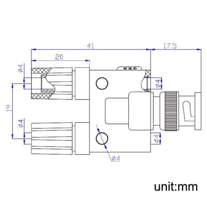 5pcs BNC Male Plug To Two Banana Jack Female Connector RF Adapter(Black) by buy2fix